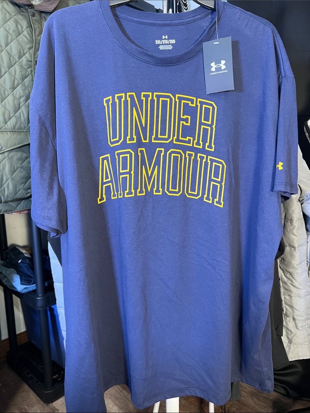 Under Armour Men’s Royal Blue Short-Sleeve Tee with Yellow Logo